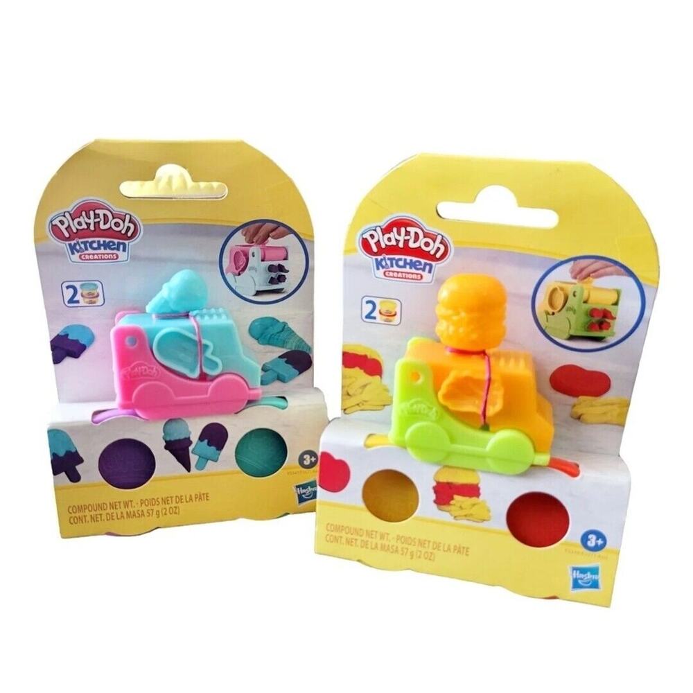 Play-Doh Kitchen Creations Mini ice cream truck and hamburger truck